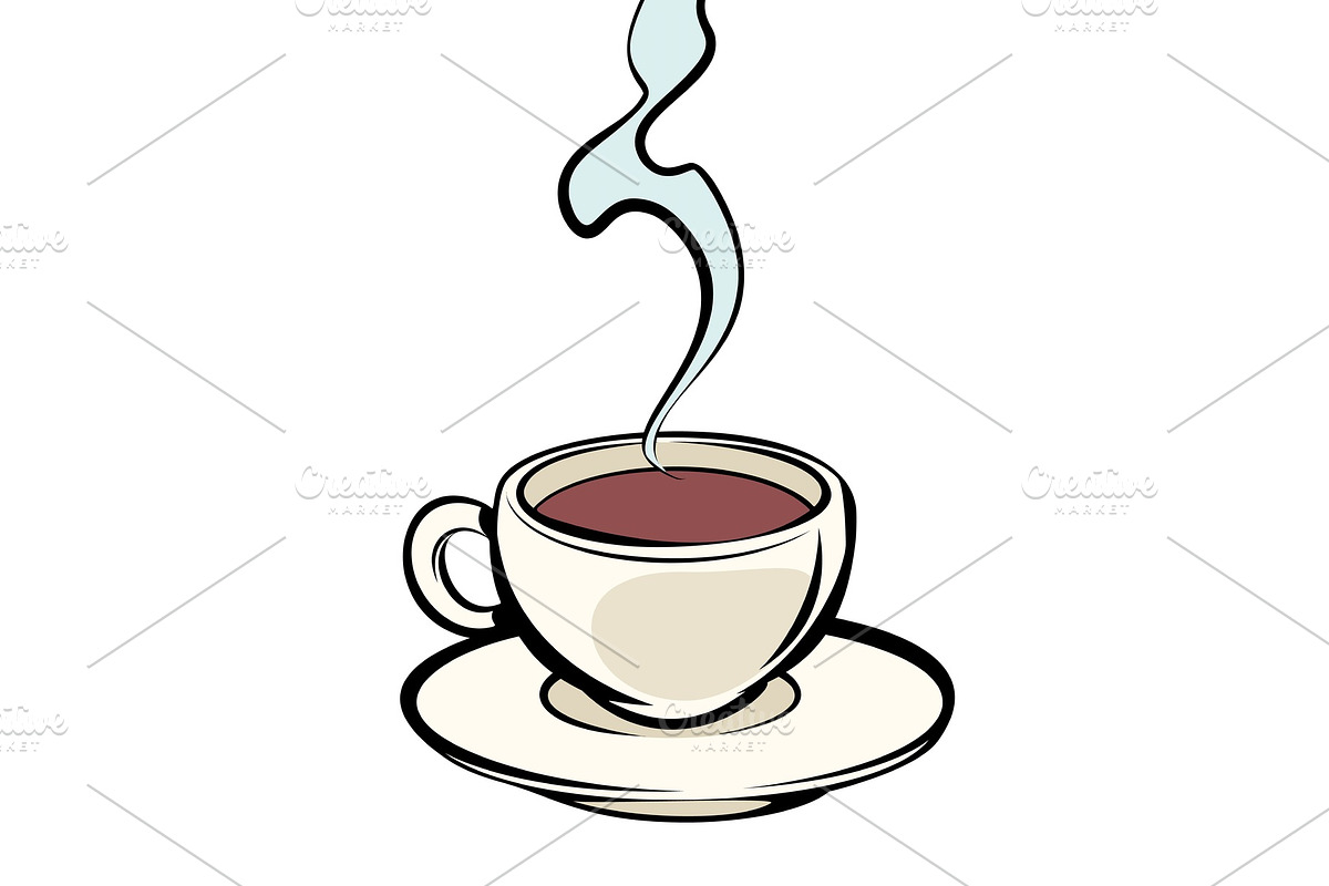 Cup of hot coffee in Illustrations - product preview 8