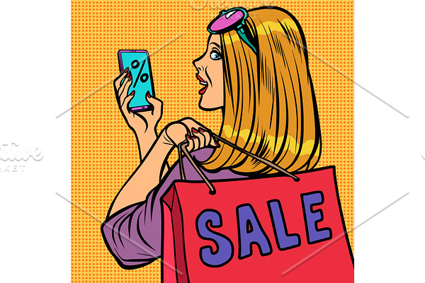 woman buyer online shopping sale