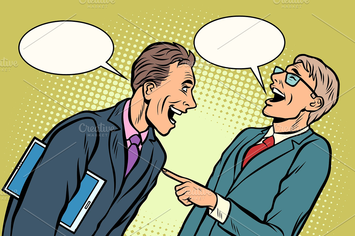 two businessmen meeting laughing in Illustrations - product preview 8