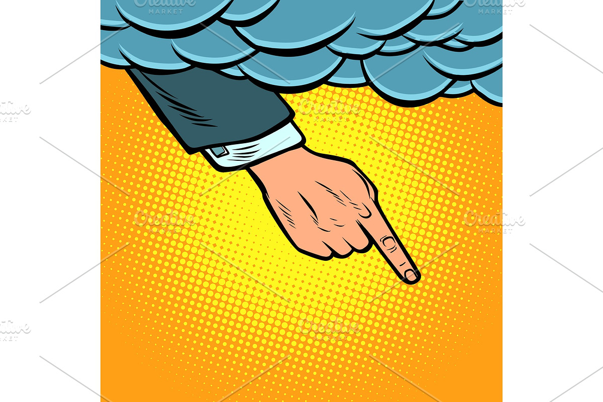 the hand points out of the cloud in Illustrations - product preview 8