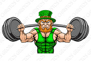 Leprechaun Mascot Weightlifter