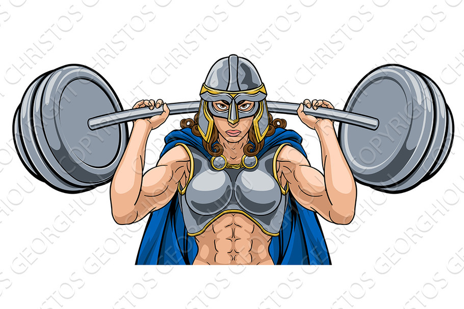 Warrior Woman Weightlifter Lifting
