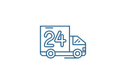 24 hours delivery line concept icon