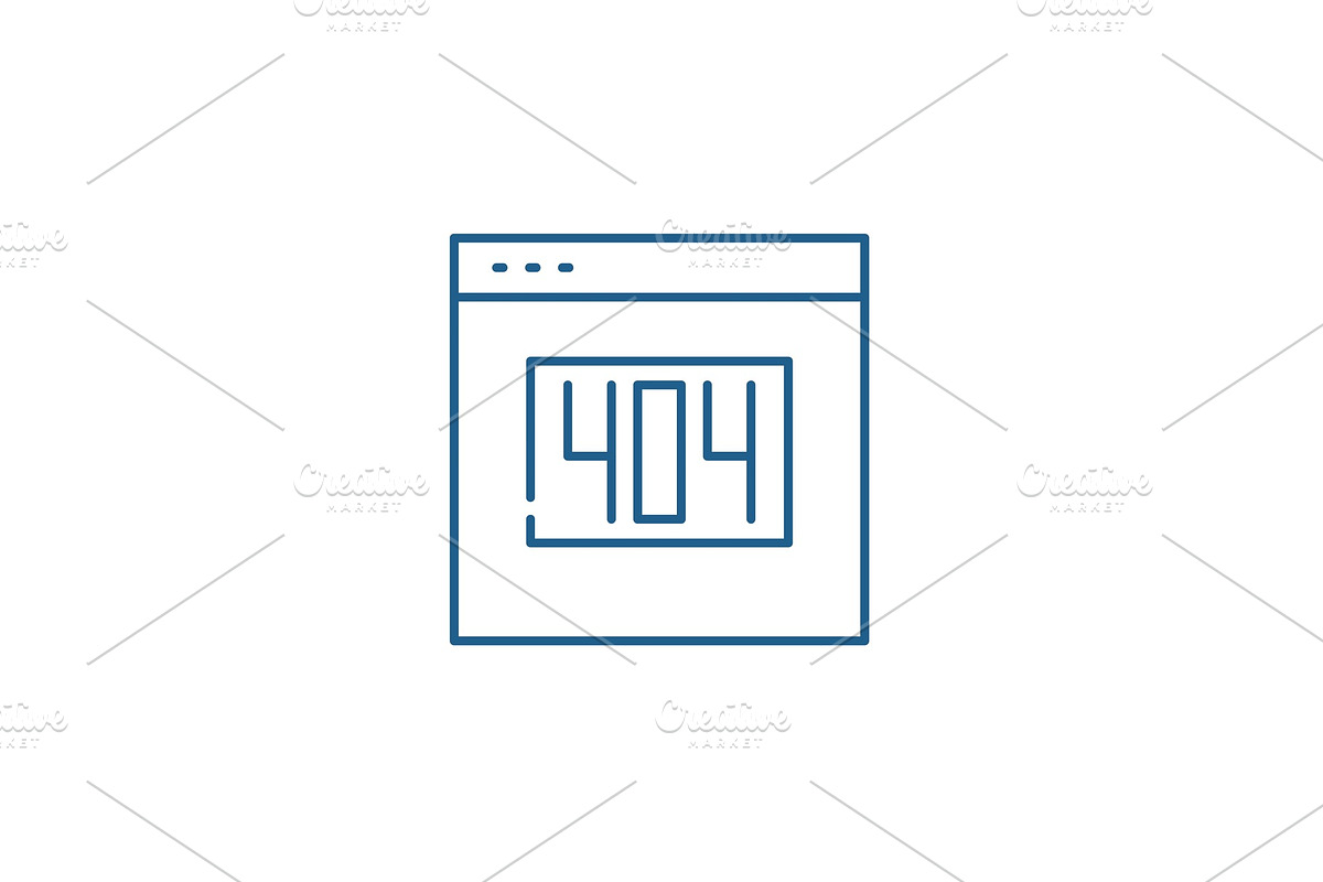 404 error line icon concept. 404 in Illustrations - product preview 8
