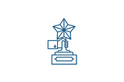 Achievement award line icon concept