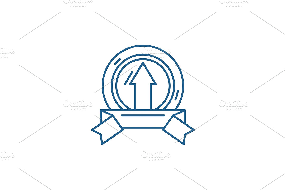 Achieving success line icon concept in Illustrations - product preview 8