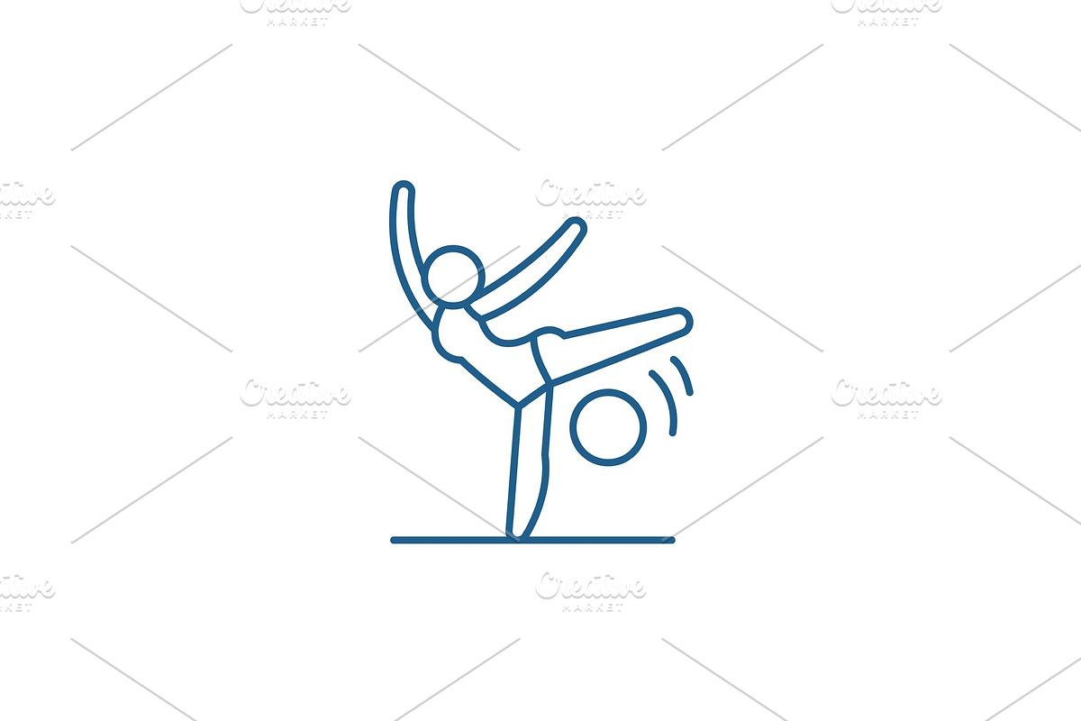 Acrobatics line icon concept in Illustrations - product preview 8