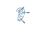 Acupuncture line icon concept