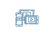 Adaptive video design line icon