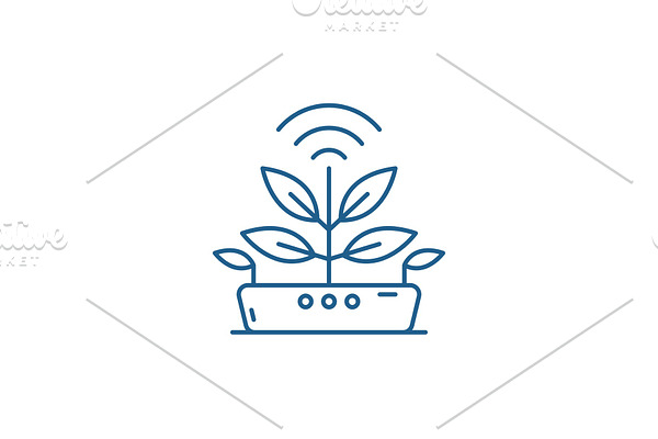 Agro technology line icon concept