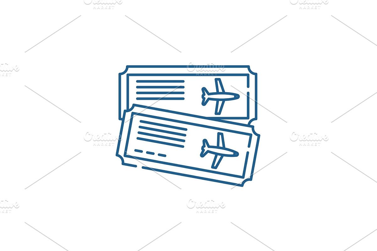 Airline tickets line icon concept in Illustrations - product preview 8