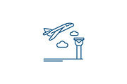 Airport line icon concept. Airport