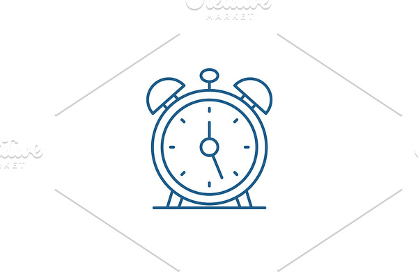 Alarm clock line icon concept. Alarm