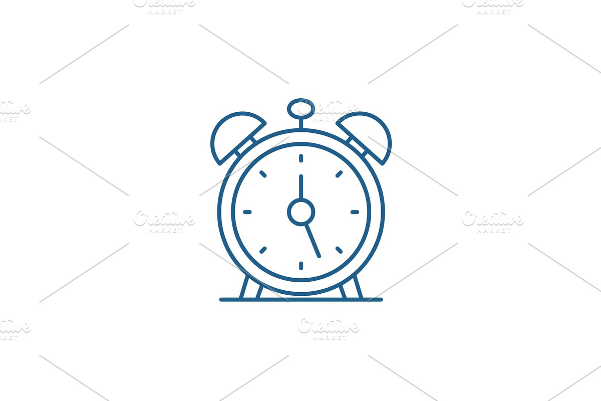 Alarm clock line icon concept. Alarm in Objects - product preview 8