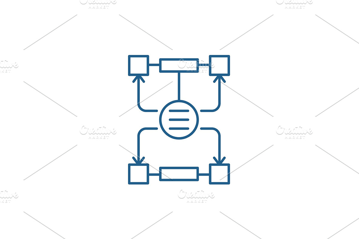 Algorithm of decisions line icon in Illustrations - product preview 8
