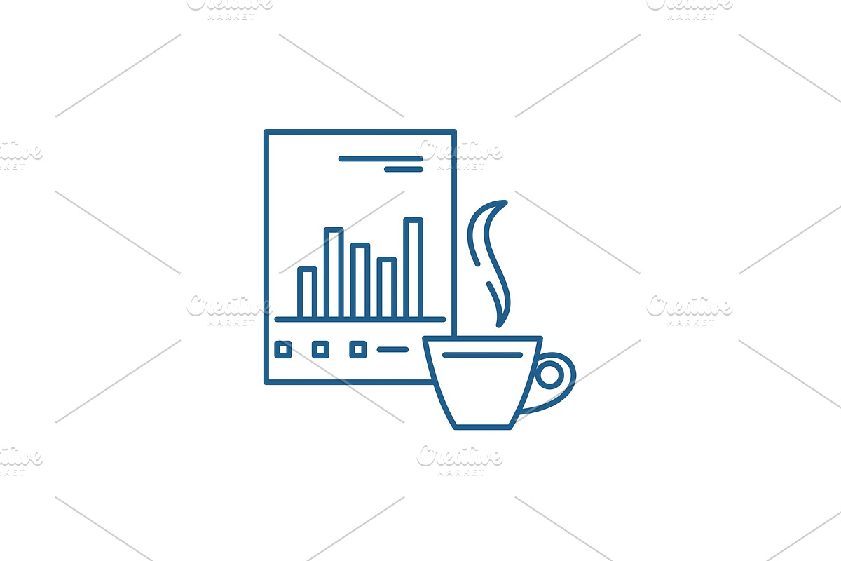 ANALYTICAL WORK line icon concept in Illustrations - product preview 8