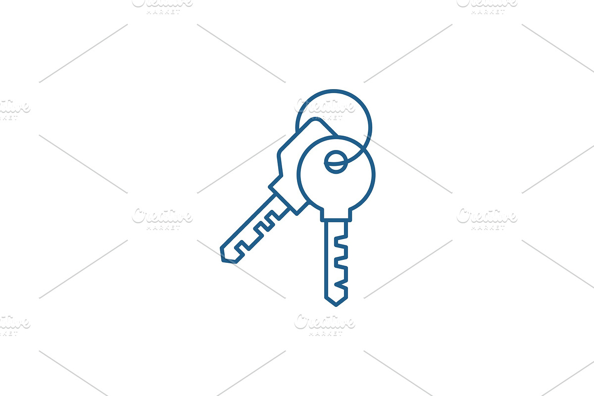 Apartment keys line icon concept in Illustrations - product preview 8
