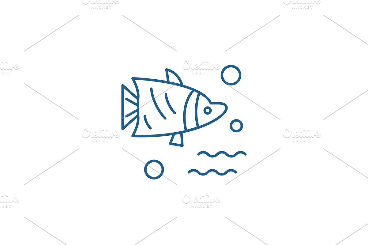 Aquarium fish line icon concept in Illustrations - product preview 8