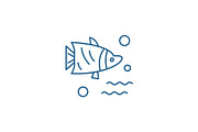 Aquarium fish line icon concept