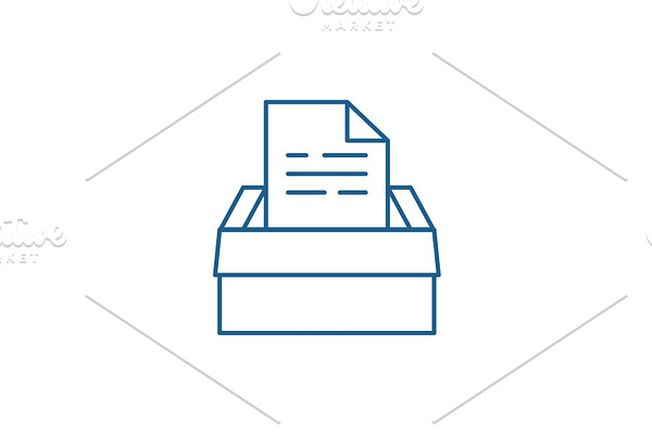 Archive of documents line icon