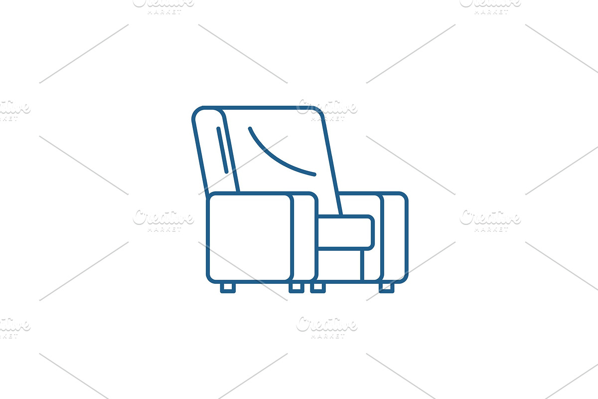 Armchair line icon concept. Armchair in Objects - product preview 8