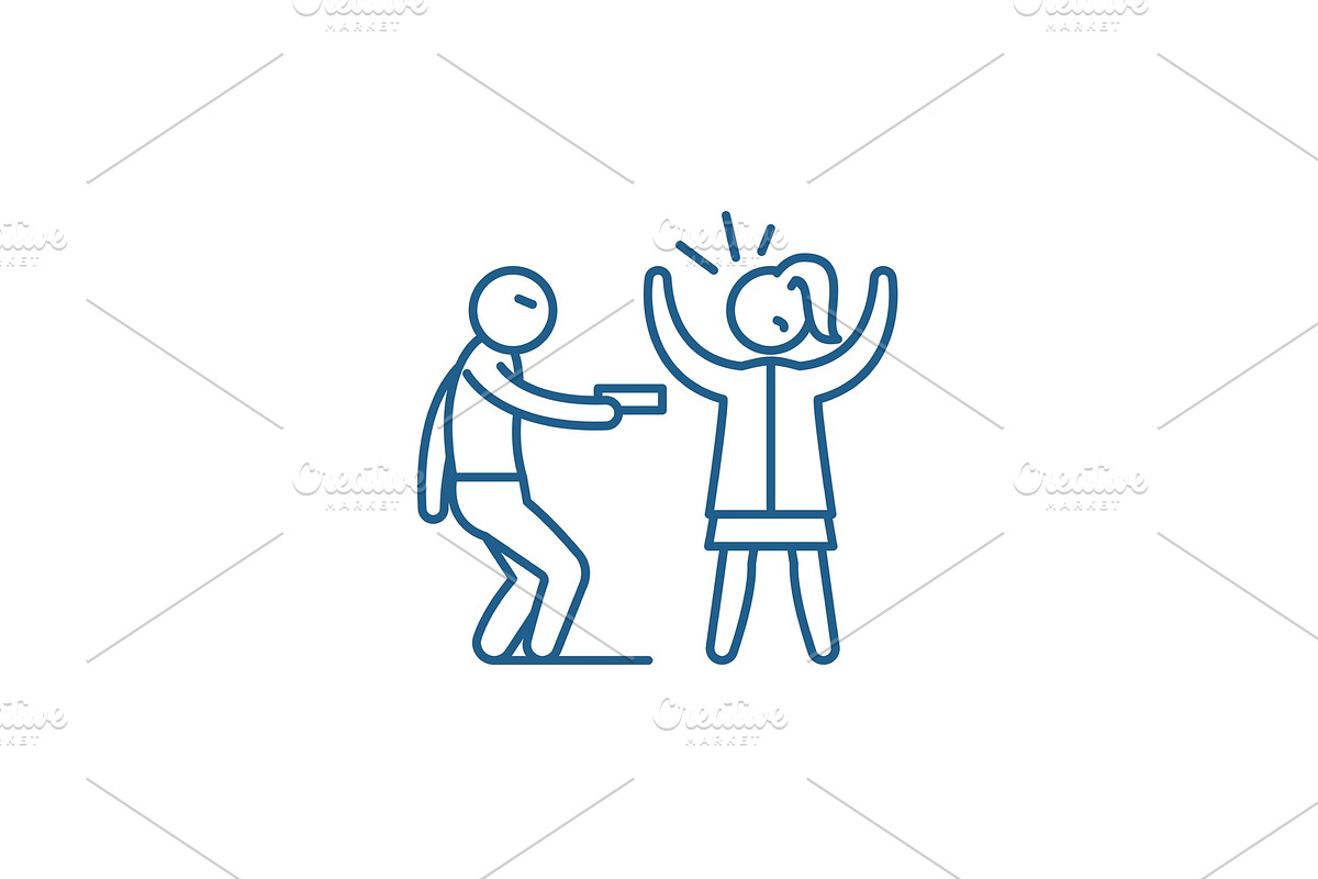 Armed robbery line icon concept in Illustrations - product preview 8