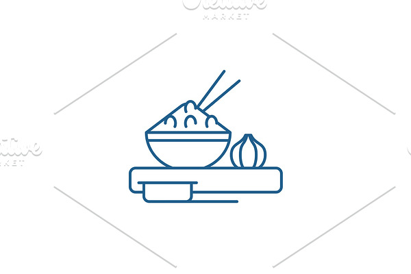 Asian food line icon concept. Asian