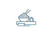 Asian food line icon concept. Asian