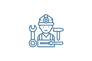 Assembly work line icon concept