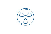 Atomic industry line icon concept