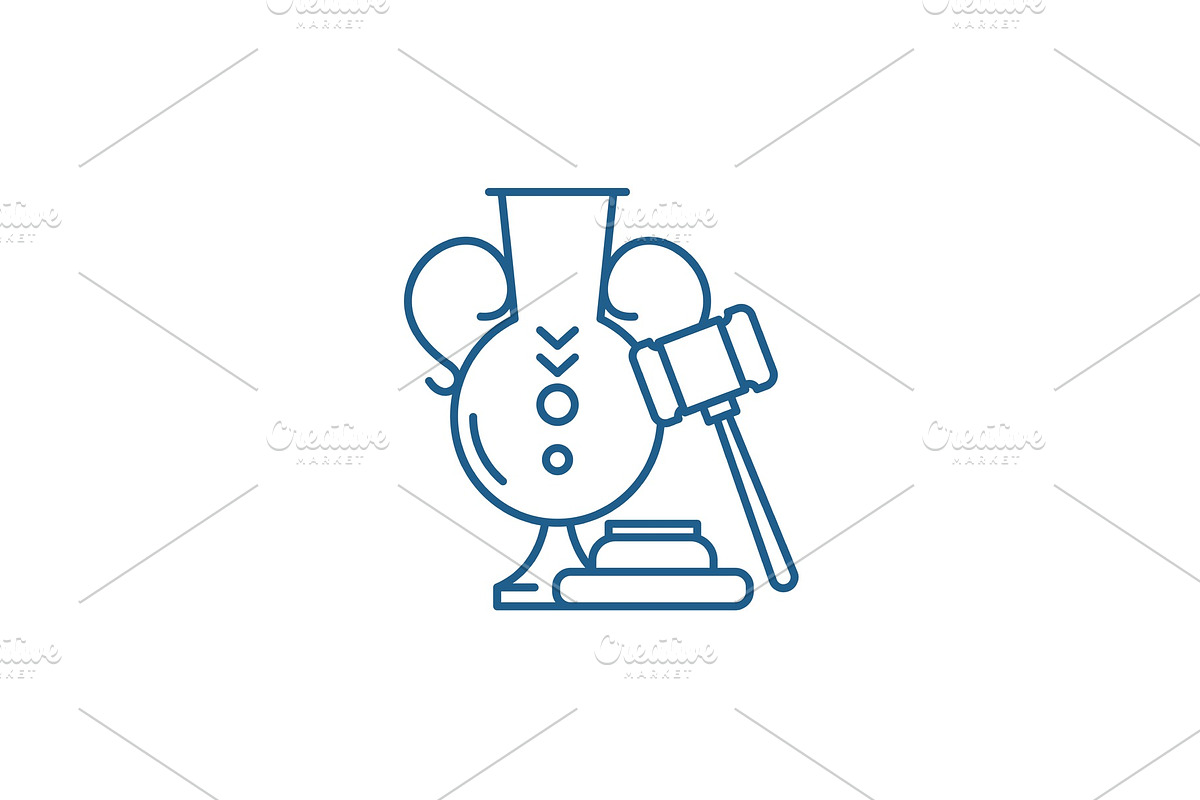 Auction line icon concept. Auction in Illustrations - product preview 8