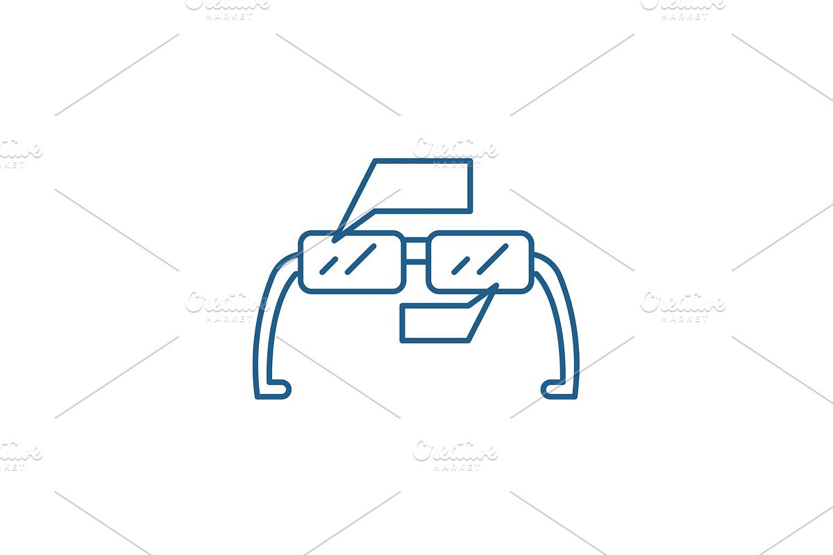 Augmented reality glasses line icon in Illustrations - product preview 8