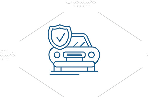Auto insurance line icon concept