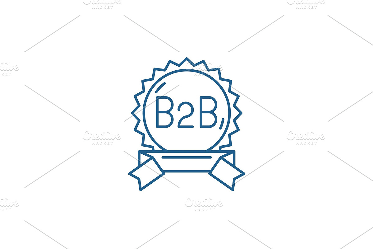 B2b line icon concept. B2b flat in Illustrations - product preview 8