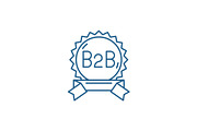 B2b line icon concept. B2b flat