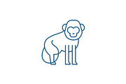 Baboon line icon concept. Baboon