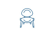 Baby chair line icon concept. Baby