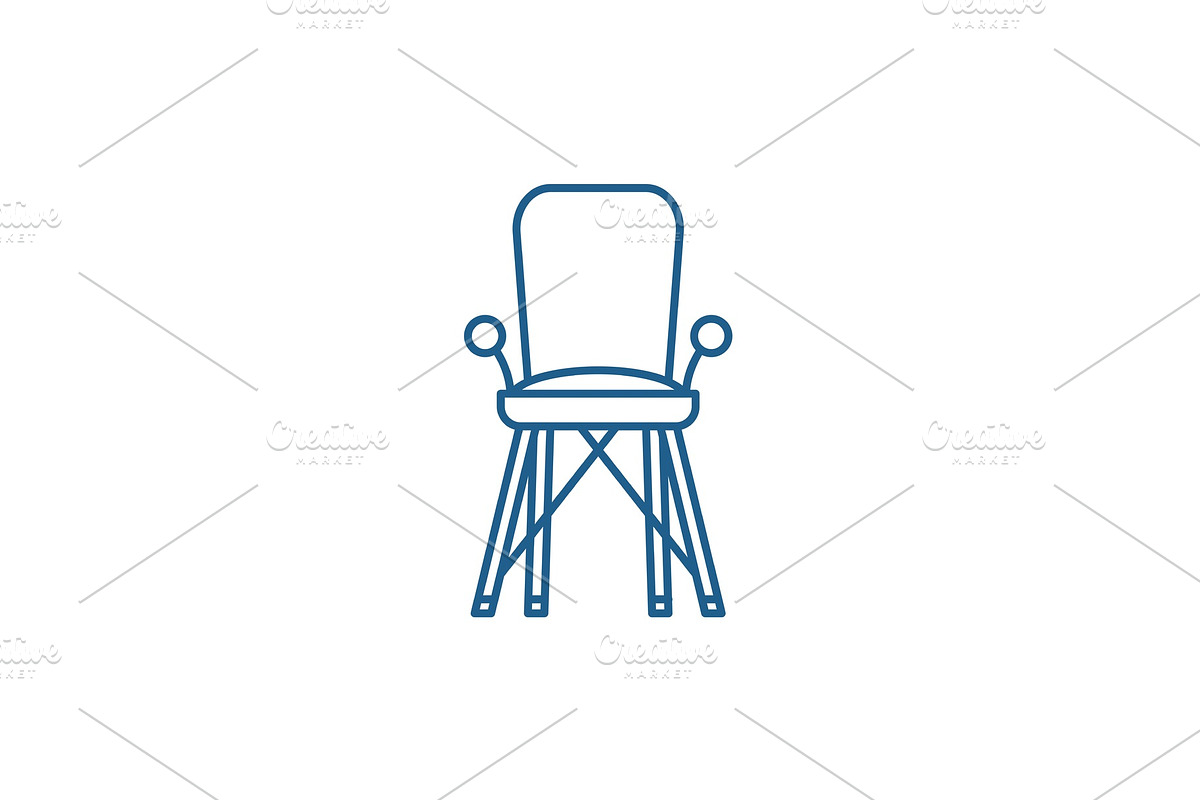 Baby chair in room line icon concept in Objects - product preview 8