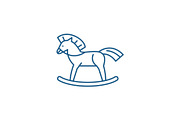Baby horse line icon concept. Baby