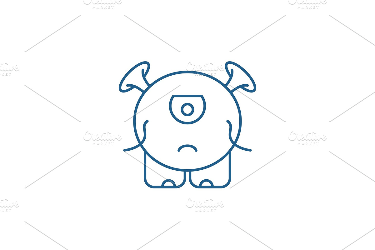 Baby monster line icon concept. Baby in Illustrations - product preview 8