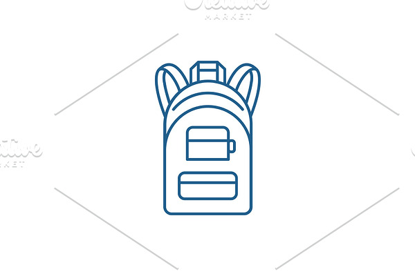 Backpack line icon concept. Backpack