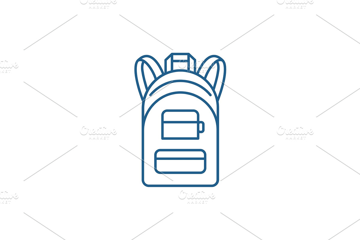 Backpack line icon concept. Backpack in Objects - product preview 8