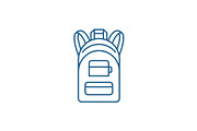 Backpack line icon concept. Backpack