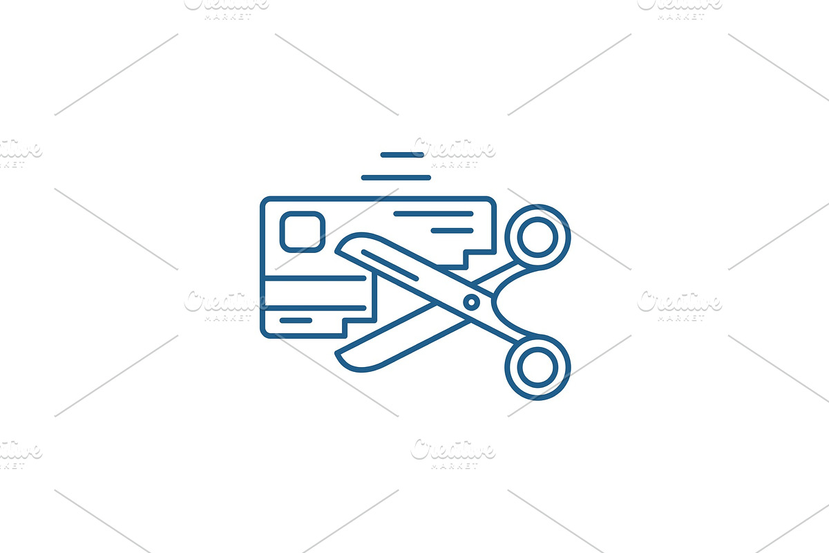Bad credit history line icon concept in Illustrations - product preview 8