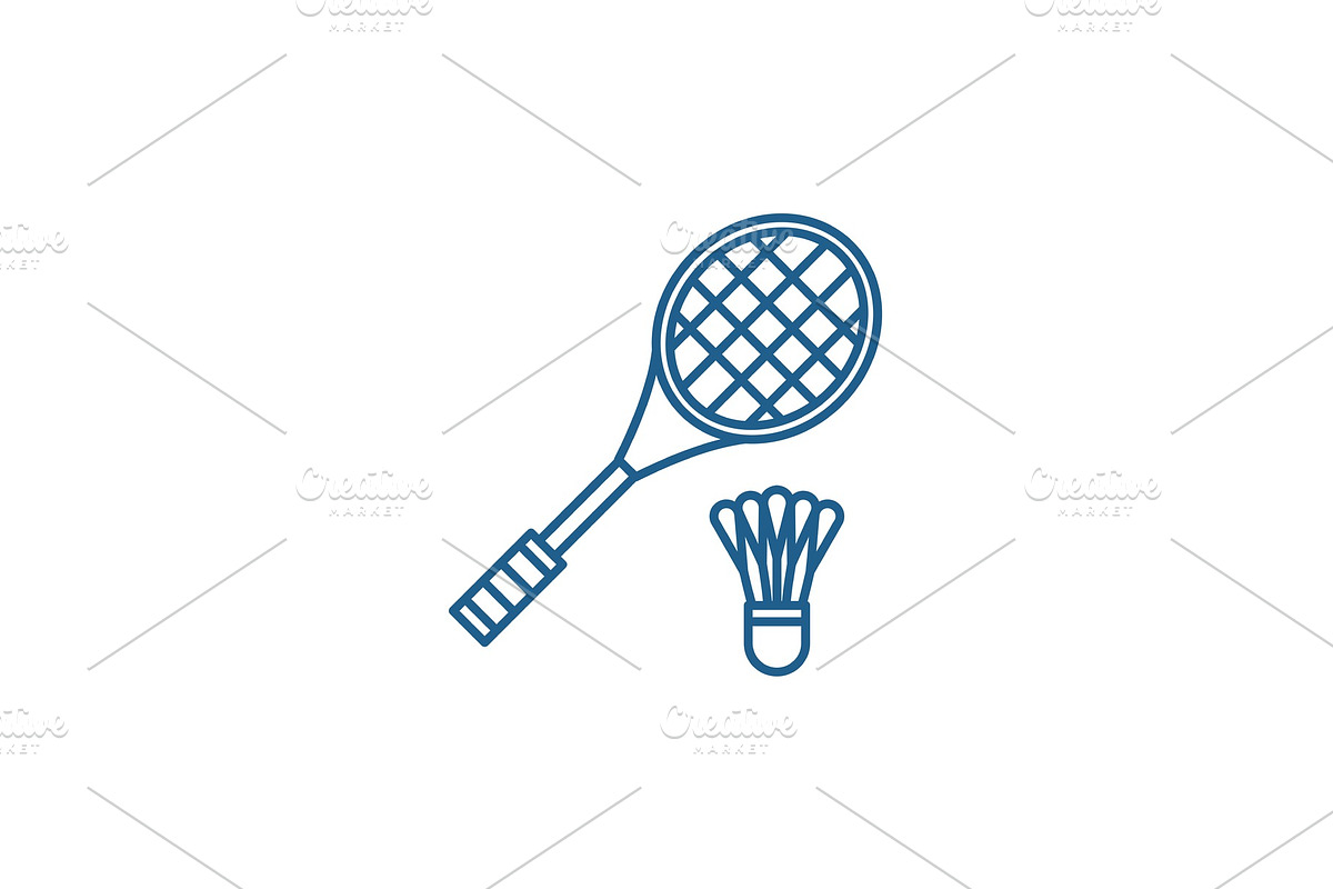 Badminton racket line icon concept in Illustrations - product preview 8