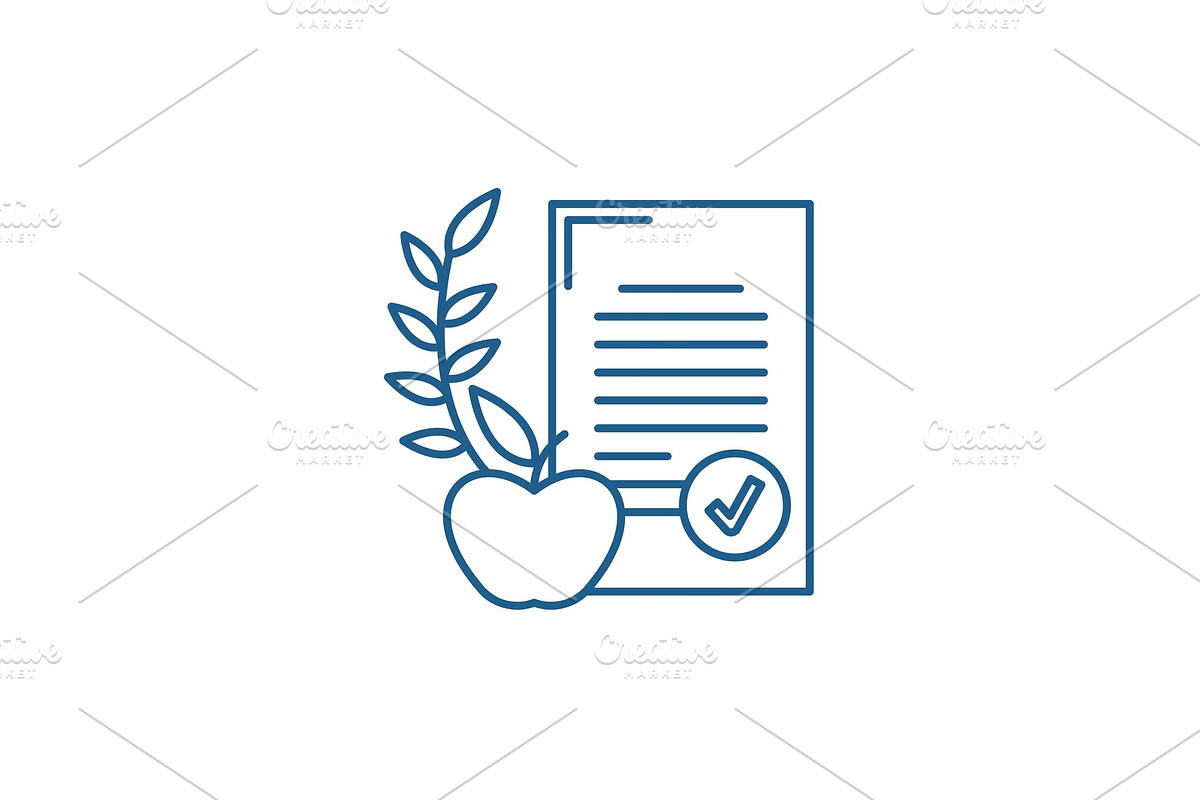 Balanced diet line icon concept in Illustrations - product preview 8