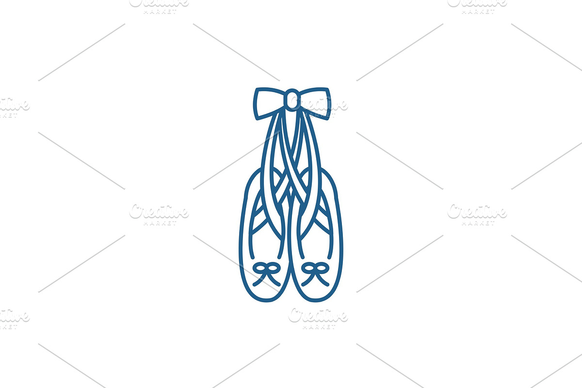 Ballet shoes line icon concept in Illustrations - product preview 8