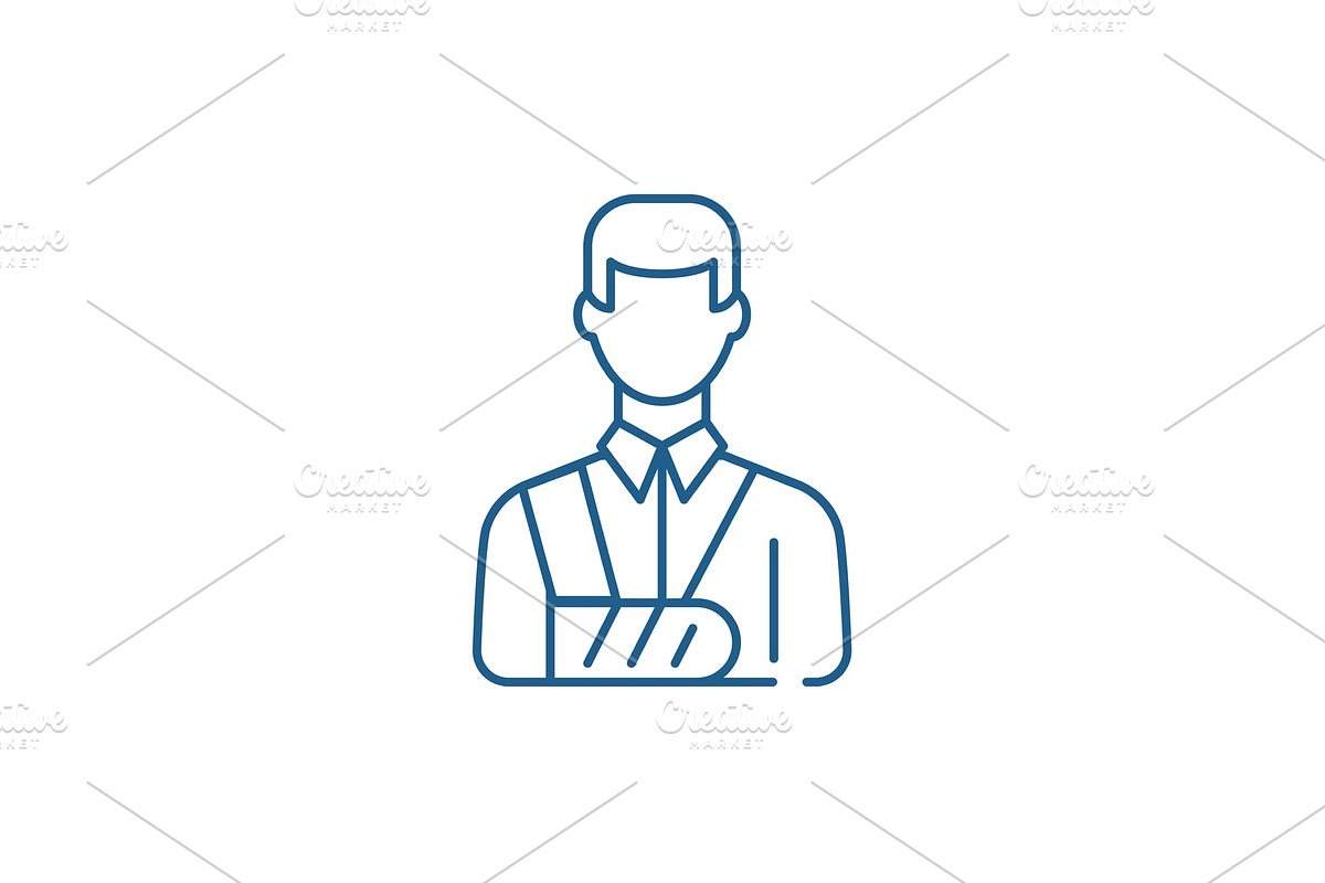 Bandaged man line icon concept in Objects - product preview 8