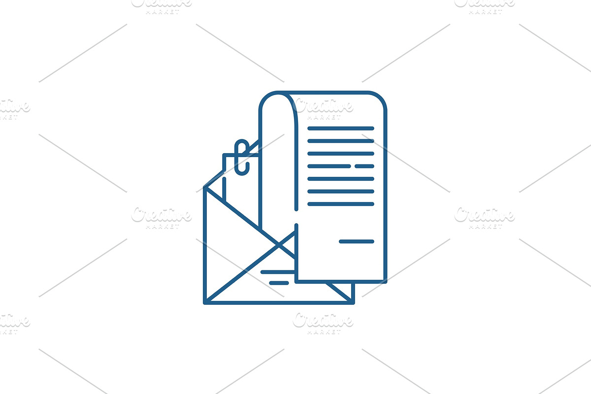 Bank account report line icon in Illustrations - product preview 8