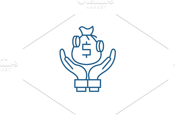 Bank deposits line icon concept